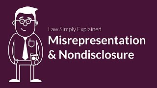 Misrepresentation and Nondisclosure  Contracts  Defenses amp Excuses [upl. by Ulah]