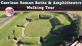 CAERLEON ROMAN BATHS amp AMPHITHEATRE WALES  Walking Tour  Pinned on Places [upl. by Haidebez]