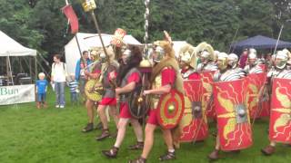 Roman Reenactment at the Amphitheatre in Caerleon Marching In [upl. by Orion54]