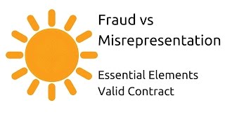 Fraud vs Misrepresentation  Other Essential Elements of a Valid Contract  CA CPT  CS amp CMA [upl. by Acinonrev]